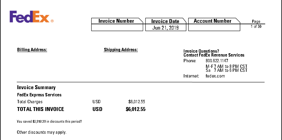 Shipping Information